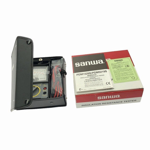 ☆未使用品☆sanwa 三和電気計器株式会社 絶縁抵抗計 PDM5219S ケース付 定格電圧3レンジ式 測定器 アナログ115152 - 0