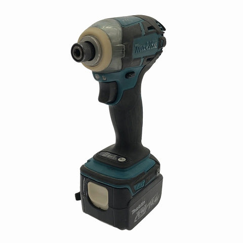 ☆中古品☆makita マキタ 18V 充電式インパクトドライバ TD148D 青/ブルー バッテリー1個(14.4V 4.0Ah)付き 電動工具 - 0