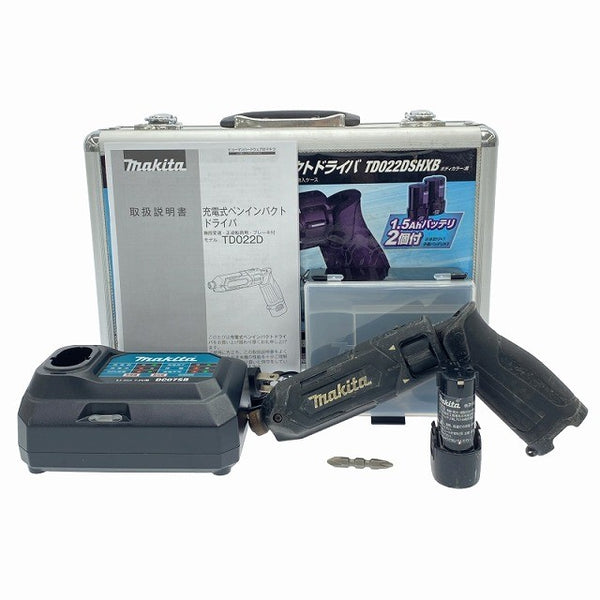 ☆中古品☆makita マキタ 7.2V 充電式ペンインパクトドライバー TD022D 黒 バッテリ1個(1.0Ah) 充電器 ケーｽ付 コードレス120213 - 3