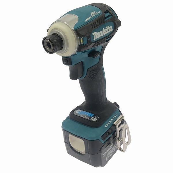 ☆中古極美品☆makita マキタ 14.4V 充電式インパクトドライバー TD162DRGX 青/ブルー バッテリ2個(6.0Ah) 充電器 ケース付135838 - 3