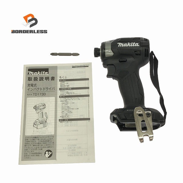 ☆箱無し 未使用品☆makita マキタ 18V 充電式インパクトドライバ TD173DZB フック ビット付 コードレスインパクト137889 - 1