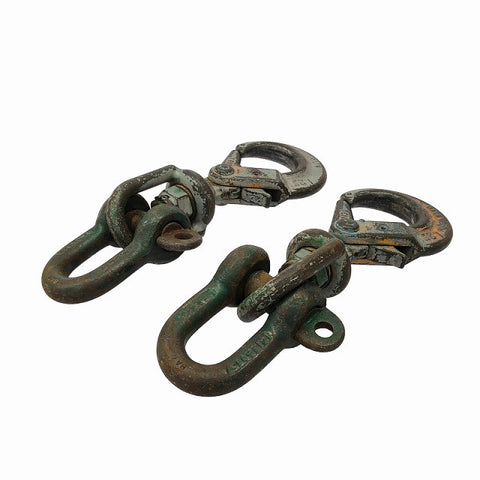 ☆中古品2個セット☆KITO キトー スイベルフック HK013A シャックル付 荷重1.25ton アイタイプ 吊りフック 吊り具 スリングフック131165 - 0