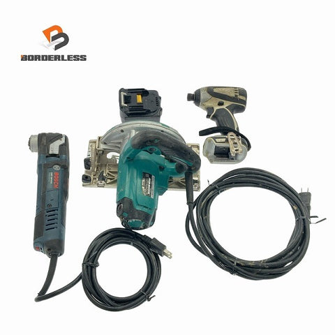 ☆中古 3点セット☆makita インパクトドライバ TD134DX バッテリ1個 RYOBI マルノコ W-567D ボッシュ カットソー GMF300SCE120947