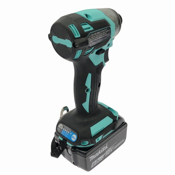 ☆極美品 充電回数1回☆makita マキタ 18V 充電式インパクトドライバ TD173DGXTB ターコイズブルー バッテリ2個(6.0Ah) 充電器136078 - 6