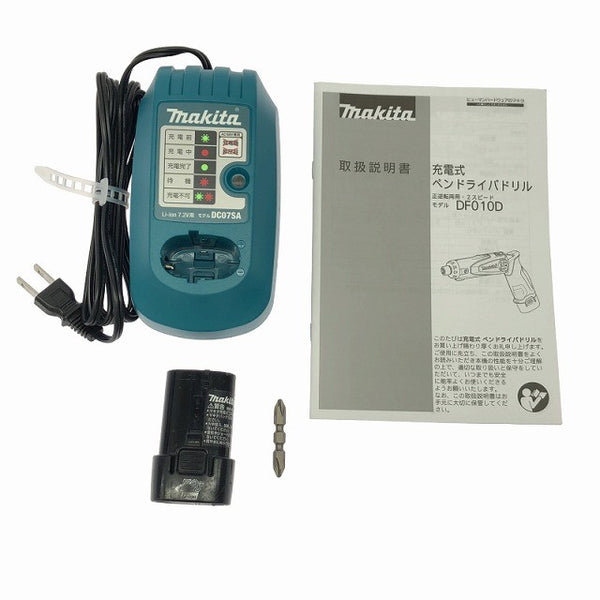 ☆中古品☆makita マキタ 7.2V 充電式ペンドライバドリル DF010DSB 黒/ブラック バッテリ1個(1.0Ah) 充電器 ケース付 コードレス131036 - 10
