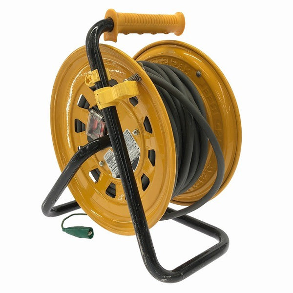 ☆比較的綺麗☆HATAYA ハタヤ 100V 20m サンタイガーリール BG-201KX 漏電遮断器付 屋内型 電工ドラム コードリール 延長コード138484 - 5