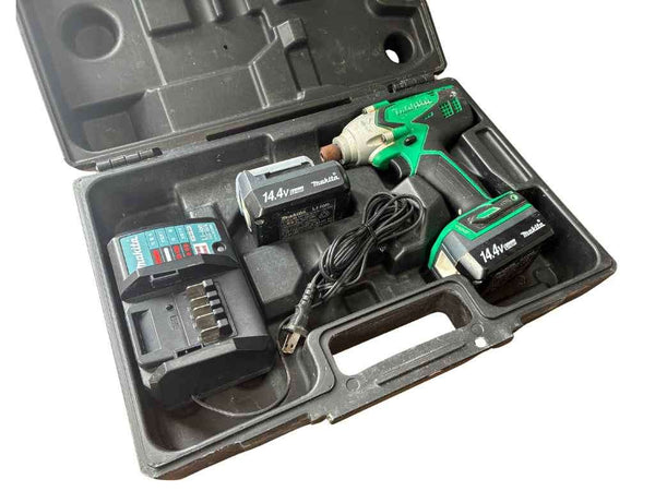 ☆中古品☆ makita マキタ 14.4V 充電式インパクトドライバ M695DWX バッテリー 2個 充電器 ケース コードレス - 2