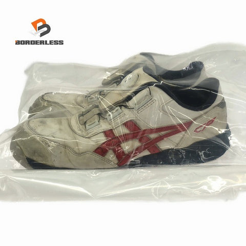 ☆中古品☆asics アシックス WINJOB/ウィンジョブ CP306 BOA 1273A029 ホワイト×クラシックレッド 26.5cm 安全靴 作業靴131032