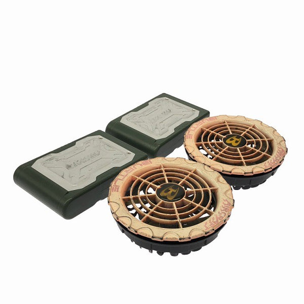 ☆中古品セット☆BURTLE バートル 19V エアークラフト専用バッテリー2個 AC360 ファンユニット AC371 空調作業服 京セラ130005 - 4