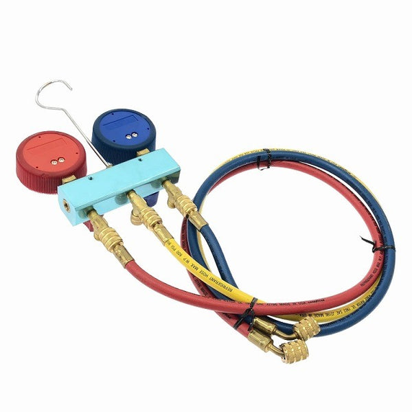 ☆中古品☆KAPAS カパス ゲージマニホールドキット KMS-32410 ホース付 連成計 圧力計 真空引き - 3