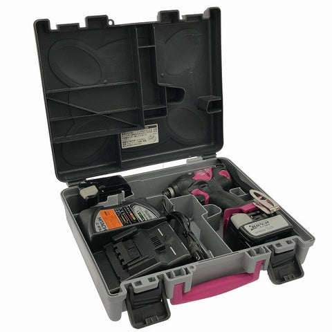 ☆中古品☆HITACHI 日立工機 14.4V コードレスインパクトドライバー WH14DSL2(2LSCK)(R) 赤 バッテリ2個 充電器 ケース 充電式136900 - 0