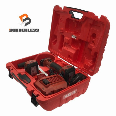 ☆中古品☆HILTI ヒルティ 22V 充電式アングルグラインダー AG 4S-A22-125 バッテリー2個（22V3.0Ah) 充電器 ケース付