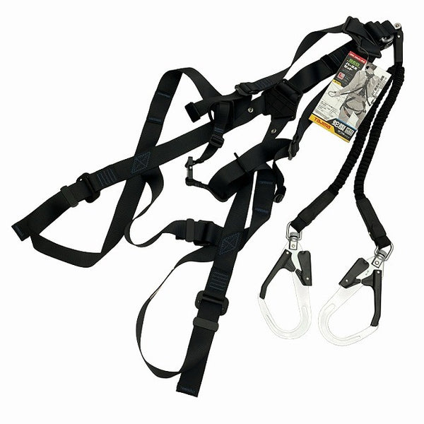☆未使用品☆TAJIMA タジマ ランヤード一体型フルハーネス A1GSLJR-WL2BK 蛇腹 ダブルランヤード Mサイズ 墜落防止用器具130850 - 2