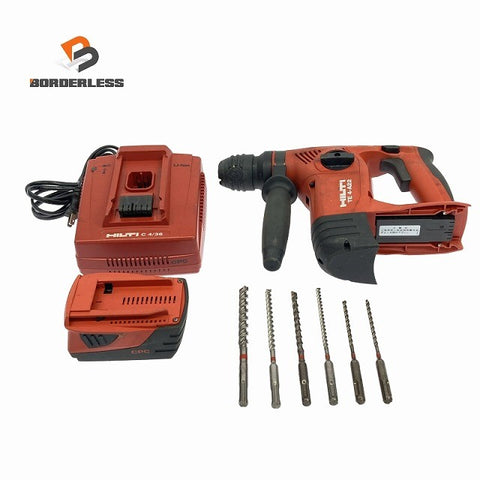 ☆中古品☆HILTI ヒルティ 22V 充電式ハンマドリル TE4-A22 バッテリ1個(2.6Ah)充電器 ドリルビット6本付き コードレス 穴あけ125137