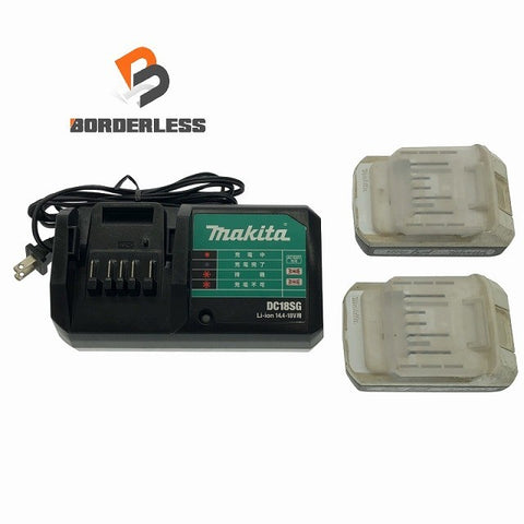 ☆中古品セット☆makita マキタ 18V 1.5Ah 純正 ライトバッテリー2個 BL1815G 14.4V/18V用 充電器 DC18SG リチウムイオンバッテリー116028