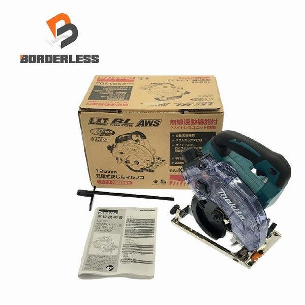 ☆未使用品☆makita マキタ 18V 125mm 充電式防じんマルノコ KS513DZ 青/ブルー 本体+平行定規 防塵丸ノコ 集じん/集塵 丸のこ 116029116029 - 1