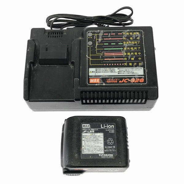 ☆中古品☆ MAX マックス 14.4V 充電式ピンネイラ TJ-35P1 バッテリー1個(14.4V 3.0Ah) 充電器付き 電動工具 大工道具 - 9
