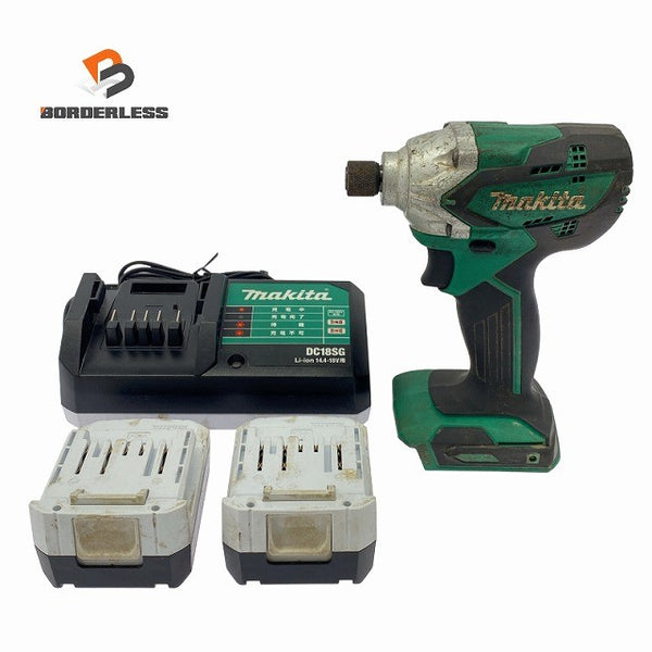 ☆中古品☆makita マキタ 14.4V 充電式インパクトドライバー MTD001D バッテリ2個(1.5Ah) 充電器付 コードレス バッテリー式 DIY131596 - 1
