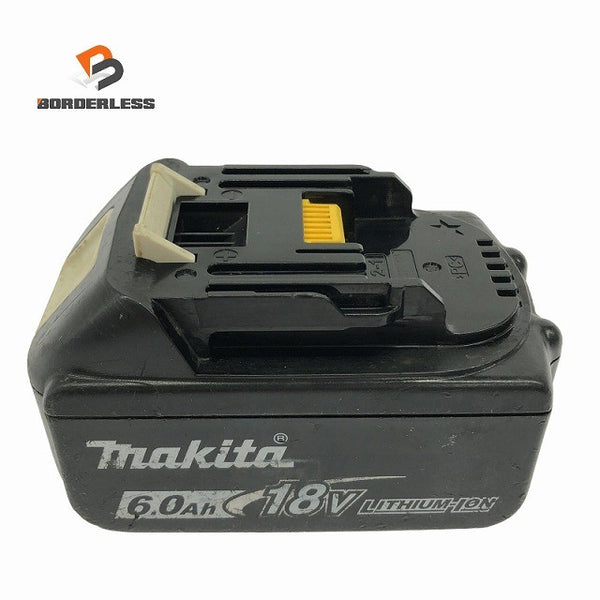 ☆中古品☆ makita マキタ 18V 6.0Ah 純正リチウムイオンバッテリー BL1860B 急速 残量 LITHIUM-ION 雪/飛行機マーク134786 - 1