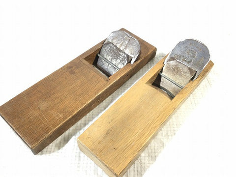 ☆中古品7丁セット☆内丸鉋1個 旭山　外丸鉋2個 健　台直し鉋1個 和彦　反り鉋3個 土牛 廣治 近廣　かんな カンナ 大工道具131769 - 0