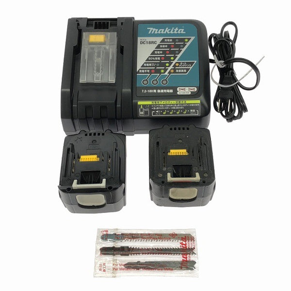 ☆比較的綺麗☆makita マキタ 14.4V 充電式ジグソー JV142D バッテリ2個(3.0Ah) 充電器 ケース付 電気のこぎり 電動ノコギリ137146 - 9