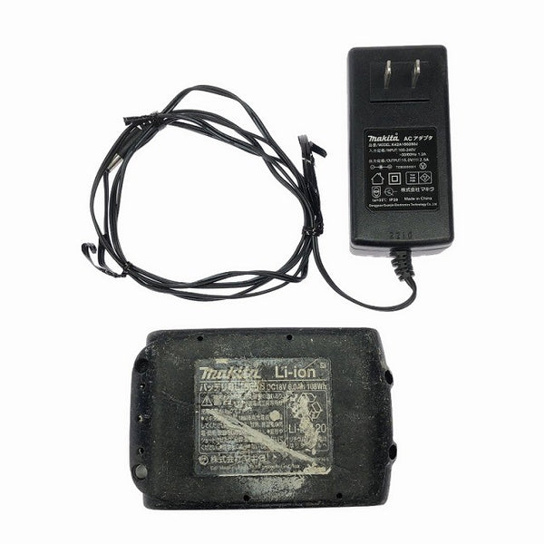 ☆中古品☆makita マキタ 14.4V/18V/100V 充電式ファン CF203D 青 バッテリ1個(18V6.0Ah) ACアダプタ付 コードレス 扇風機118322 - 10