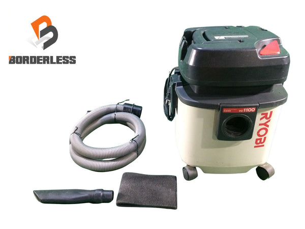 ☆中古品☆ RYOBI リョービ 100V 乾燥15L/液体12L 乾湿両用集じん機 VC-1100 本体+パーツ+ホース 掃除117655 - 1
