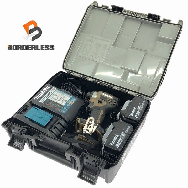 ☆極美品☆makita マキタ 18V 充電式インパクトドライバ TD173DRGXO オリーブ バッテリー2個(18V 6.0Ah) 充電器付き 締め付け - 1