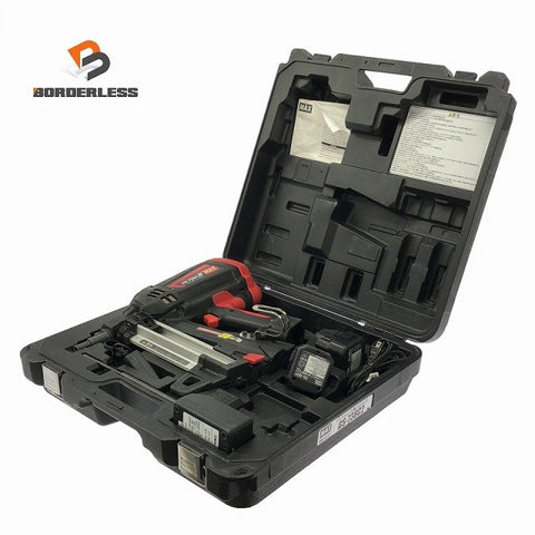 ☆中古品☆MAX マックス ガスネイラ GS-738C2 バッテリ2個(6V1.5Ah) 充電器 ケース付 充電式 ガス式鋲打ち機 ガスピンネイラ123993