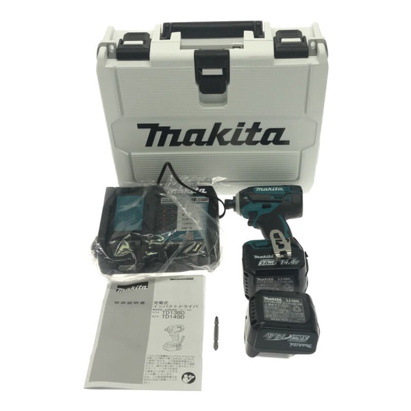 ☆未使用品☆ makita マキタ 14.4V 充電式インパクトドライバー TD138DRFX 青/ブルー バッテリー2個(3.0Ah)充電器+ケース113909 - 3