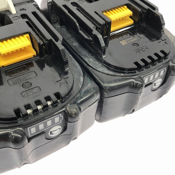 ☆中古品2個※15回と20回☆makita マキタ 18V 6.0Ah 純正 リチウムイオンバッテリー BL1860B 雪マーク 急速充電対応 残量表示付134784 - 7