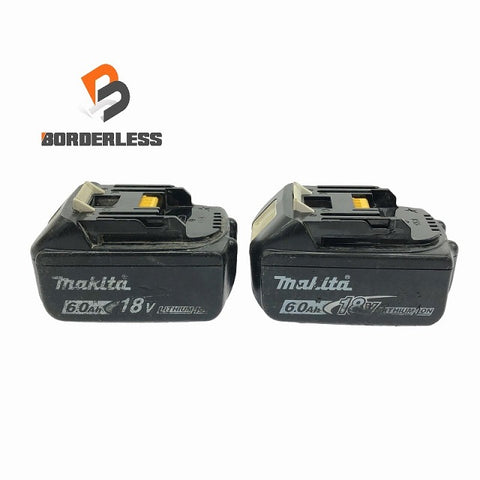 ☆中古品2個セット☆makita マキタ 18V 6.0Ah 純正 リチウムイオンバッテリー BL1860B 残量表示付 リチウムイオン電池