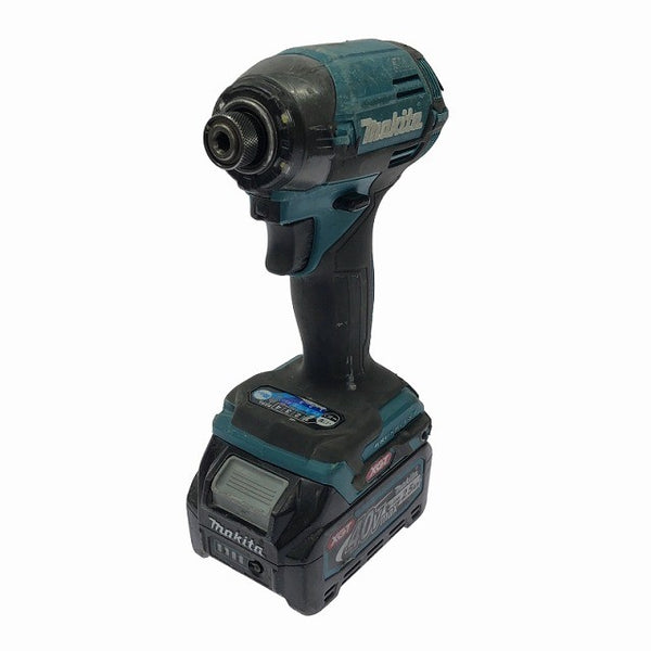☆中古品☆makita マキタ 40Vmax 充電式インパクトドライバ TD002GRDX 青/ブルー バッテリー2個(40Vmax 2.5Ah)充電器+ケース118701 - 4