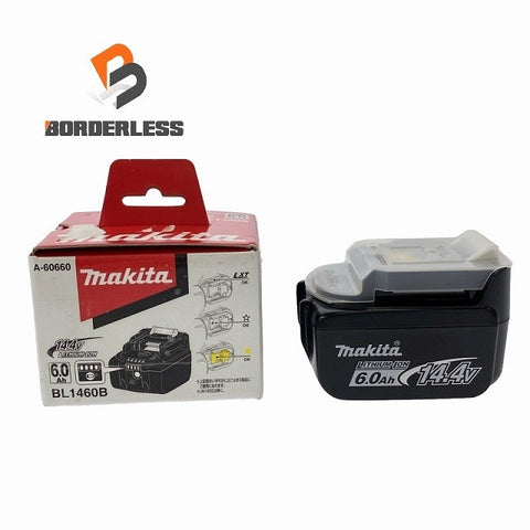 ☆未使用品☆makita マキタ 14.4V 6.0Ah 純正 リチウムイオンバッテリー BL1460B 残量表示付 リチウムイオン電池 蓄電池126924