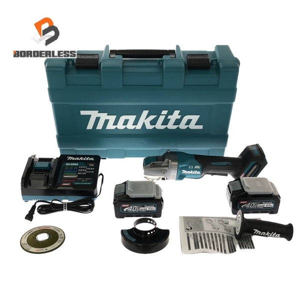 ☆未使用品☆makita マキタ 100mm 40Vmax 充電式ディスクグラインダ GA045GRMX バッテリー2個(40Vmax 4.0Ah) 充電器 ケース付135249 - 1