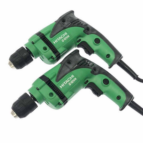 ☆比較的綺麗2点セット☆HITACHI 日立工機 100V 10mm 変速ドリル D10VH×2 キーレスチャック付 電動工具122430 - 4