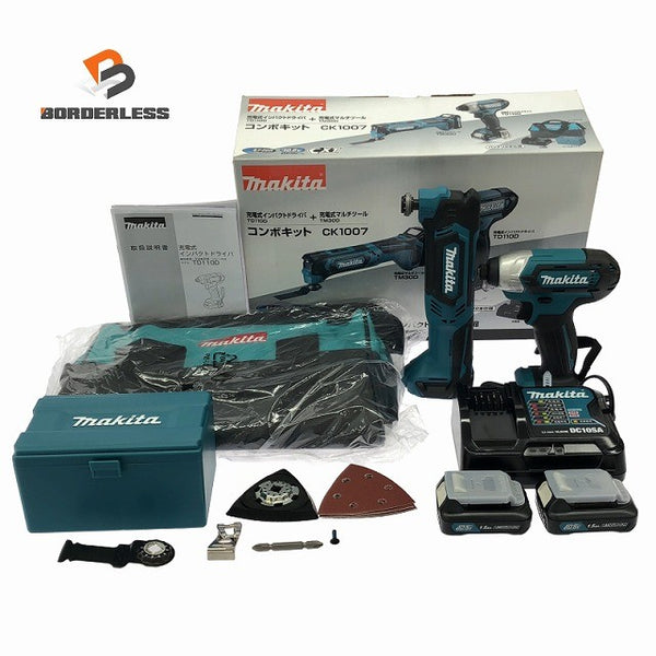 ☆未使用品☆makita マキタ 10.8V コンボキット CK1007 (TD110D+TM30D) バッテリー2個 充電器 ツールバッグ ボックス付 DIY134614 - 1