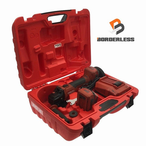 ☆中古品☆HILTI ヒルティ 22V 充電式アングルグラインダー AG 4S-A22-125 バッテリー2個（22V3.0Ah) 充電器 ケース付 - 0