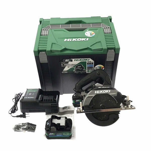 ☆未使用品☆ HIKOKI ハイコーキ 36V 165mmコードレスマルノコ C3606DB(2XPSBZ)バッテリー2個+充電器+ケース 丸のこ/丸ノコ/丸鋸 - 3