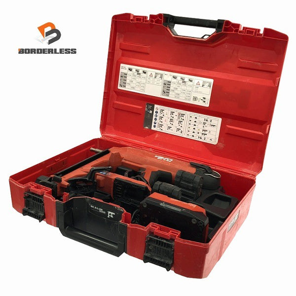 ☆中古品 HILTI ヒルティ 21.6V 充電式鋲打ち機 BX3-L-22 バッテリ2個(2.5Ah) 充電器 ケース 鋲打機 コンクリートネイラー ピン打機133999 - 1