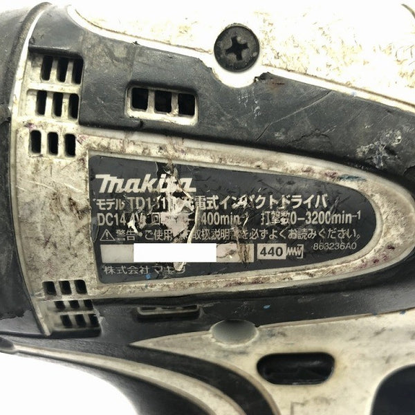 ☆中古品☆makita マキタ 14.4V 充電式インパクトドライバー TD131D バッテリ1個(14V 3.0Ah)充電器付き コードレス 締め付け120306 - 8