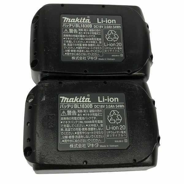 ☆中古品セット☆makita マキタ 18V 3.0Ah 純正 リチウムイオンバッテリー BL1830B(4回×2個) 急速充電器 DC18RF137920 - 9