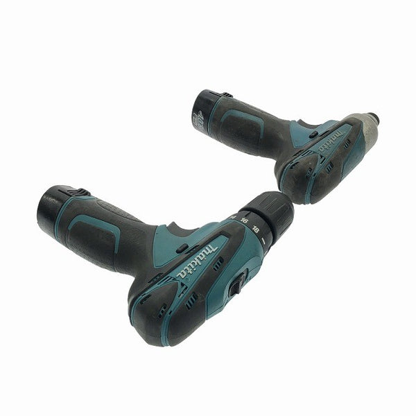 ☆中古品 2点セット☆makita マキタ 10.8V インパクトドライバ TD090D ドライバドリル DF330D バッテリー2個(10.8V 1.3Ah) 充電器付 - 4