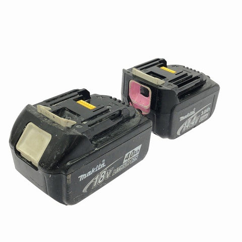 ☆中古品セット☆makita マキタ 14.4V 3.0Ah/18V 4.0Ah 純正リチウムイオンバッテリー BL1430+BL1840 LITHIUM-ION 雪/飛行機 116104 - 0
