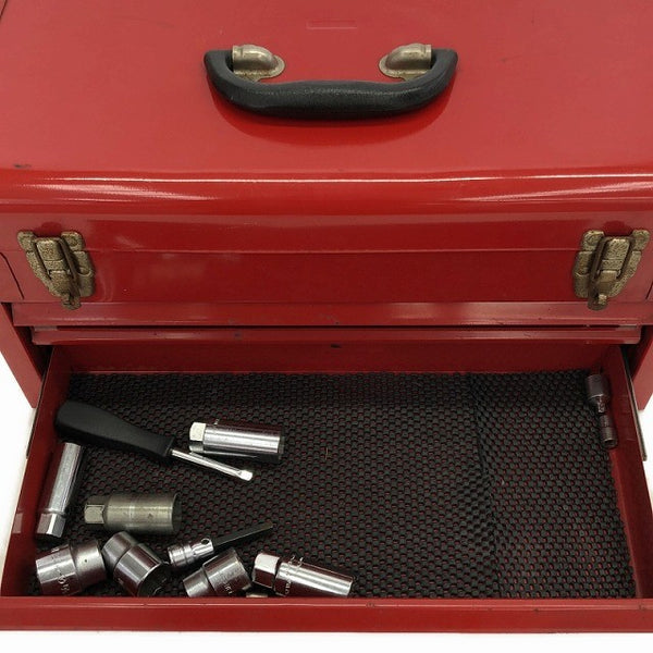 ☆中古品セット☆KTC 京都機械工具 ソケット複数 ドライバー 六角レンチ スパナ 2段工具箱 ツールボックス WATERLOO ※画像確認116793 - 9