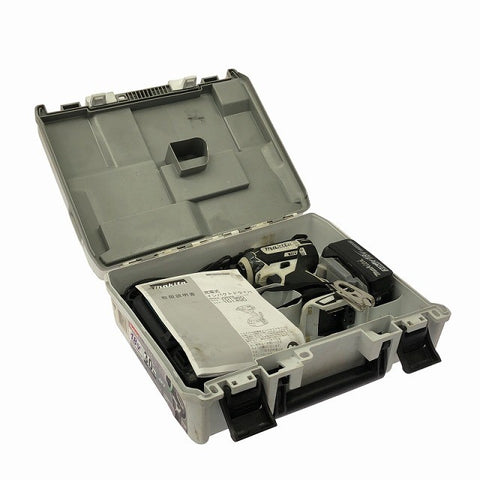 ☆中古品☆makita マキタ 18V 充電式インパクトドライバー TD149D 白/ホワイト バッテリ1個(18V3.0Ah) 充電器 ケース付 コードレス123072 - 0