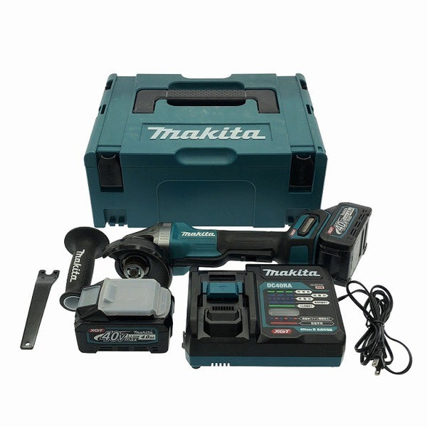 ☆中古品☆makita マキタ 40Vmax 100mm 充電式ディスクグラインダ GA009GRDX 青/ブルー 本体+バッテリー2個(4.0Ah)充電器+ケース114833 - 3