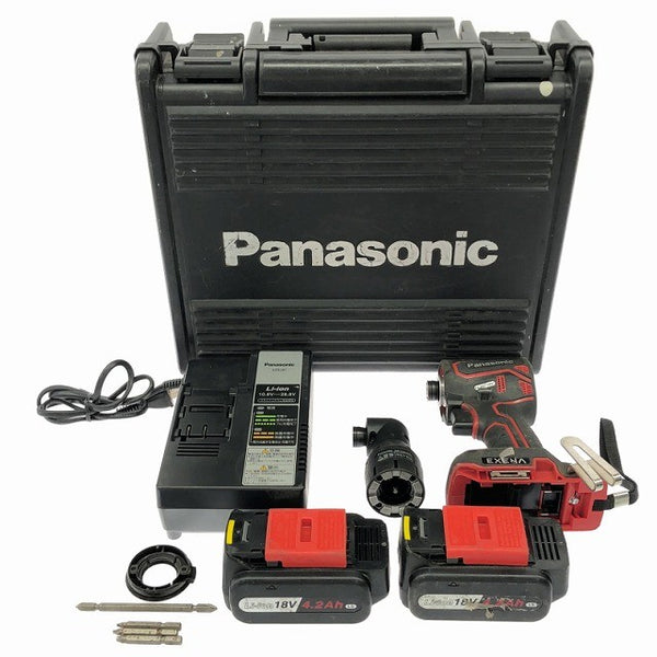 ☆中古品☆ Panasonic パナソニック 14.4V/18V 充電インパクトドライバー EZ1PD1 本体+バッテリー2個(4.2Ah)充電器+パーツ+ケース134758 - 3