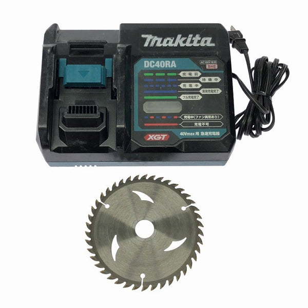 ☆中古品☆makita マキタ 40Vmax 125mm 充電式マルノコ HS008G 青 充電器 ケース付 コードレス 丸のこ 丸ノコ 丸鋸 木工用 切断機130489 - 10