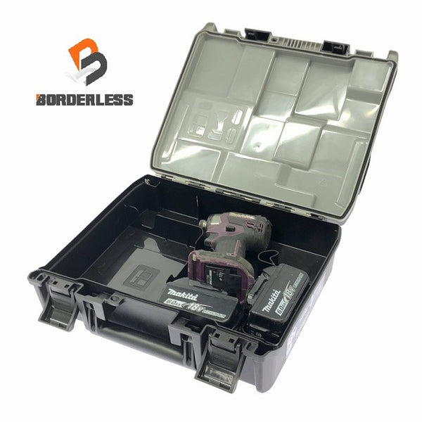 ☆中古品☆makita マキタ 18V 充電式インパクトドライバー TD173D 紫/パープル バッテリ2個(18V6.0Ah) ケース付 - 1